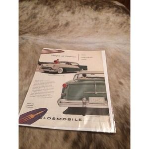1954 Oldsmobile Rocket Teal White Vintage Automobile Car Magazine Ad